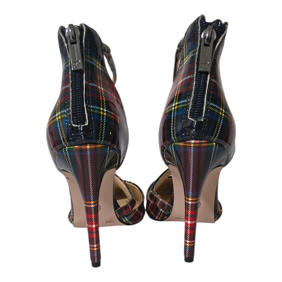 JESSICA SIMPSON Plaid Strappy Heels Women's 7.5 - Picture 3 of 9